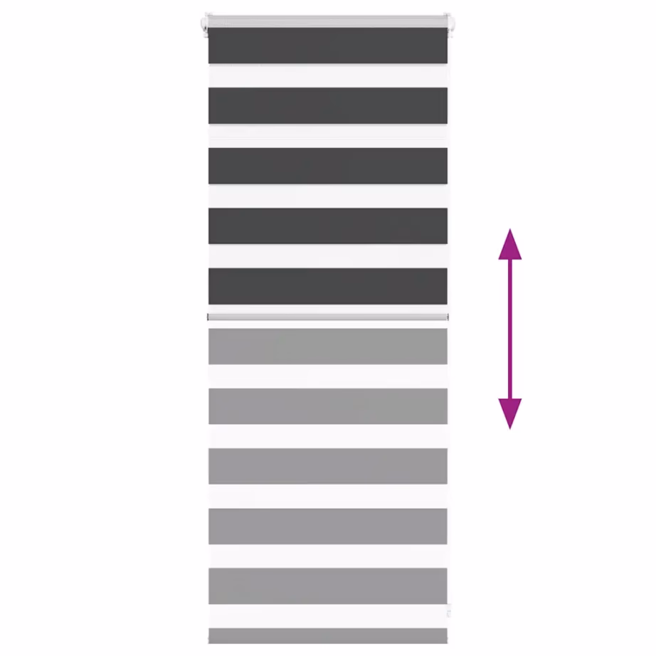 Triibuline sebraruloo kettmehhanismiga, must, 65 x 100 cm, kanga laius 60,9 cm, polüester – 5