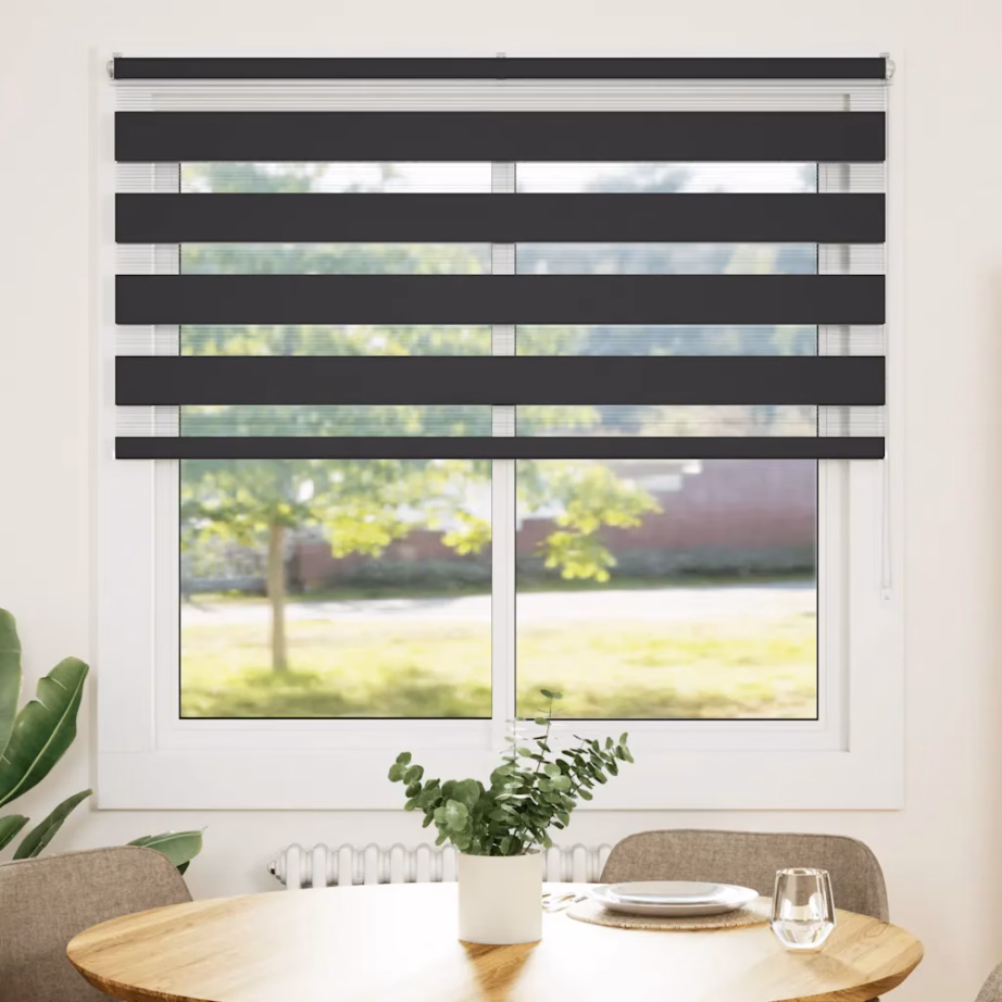 Triibuline sebraruloo, must, 140 x 150 cm, 100% polüester, kanga laius 135,9 cm – 2