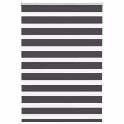 Triibuline zebra rulookardin, must, 100 x 100 cm, kanga laius 95,9 cm, 100% polüster