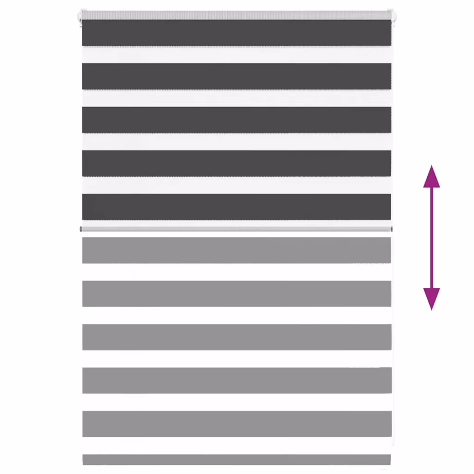 Triibuline zebra rulookardin, must, 100 x 100 cm, kanga laius 95,9 cm, 100% polüster – 5