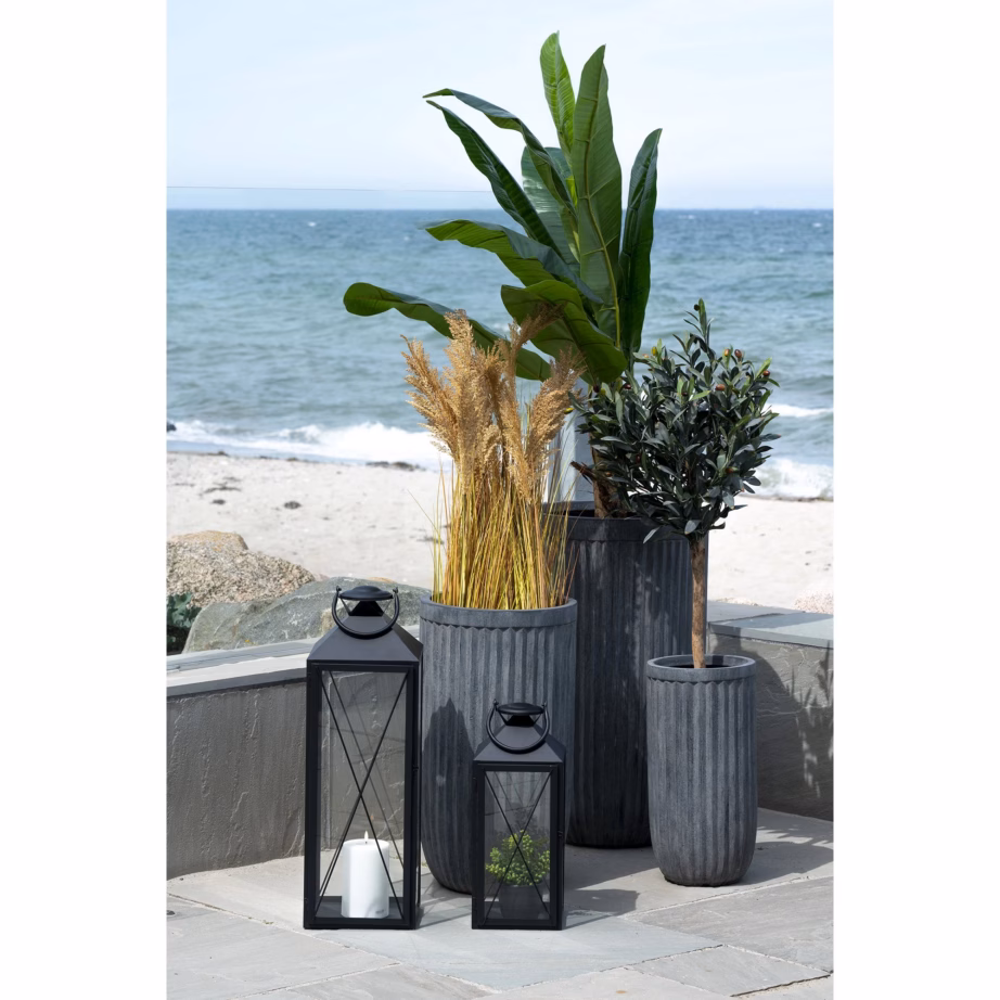 Mustad terasest ja klaasist aialaternad, komplekt 2 tk Casa – 5