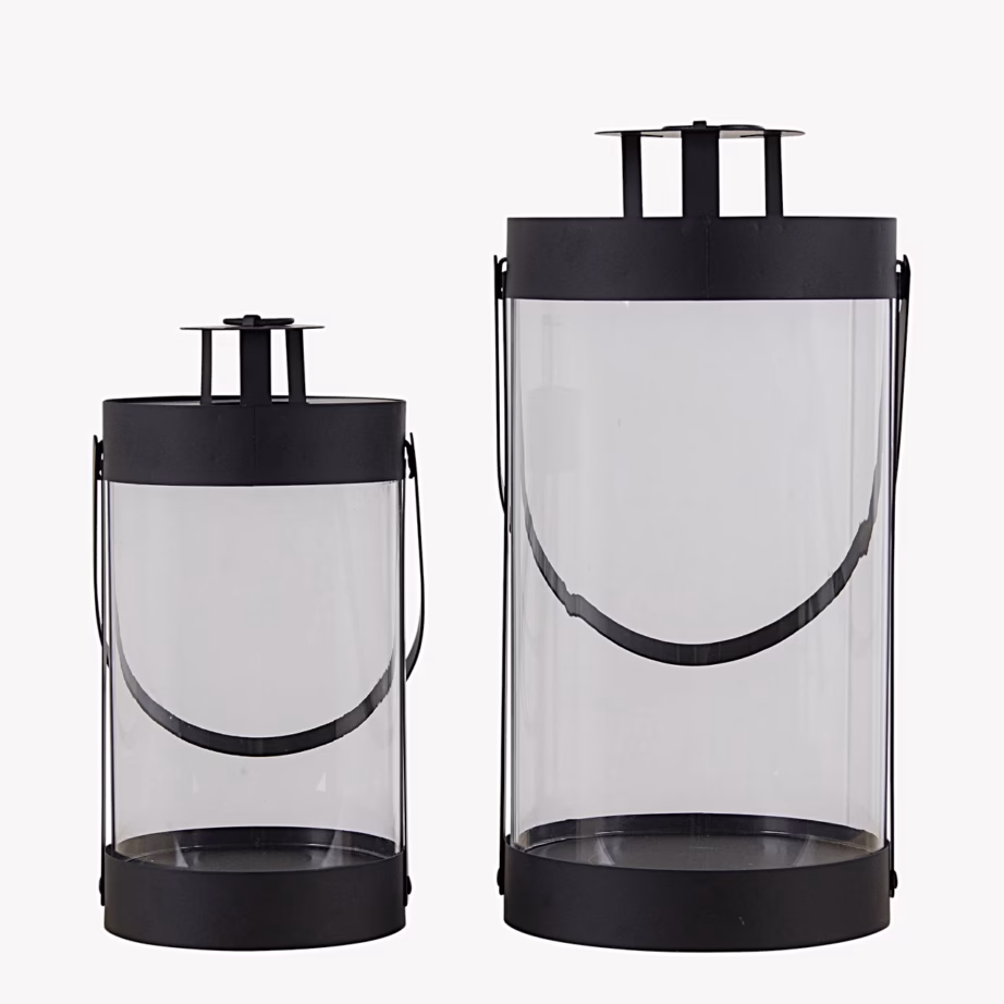 Mustad terasest ja klaasist laternad, komplekt 2 tk Bondi – 3