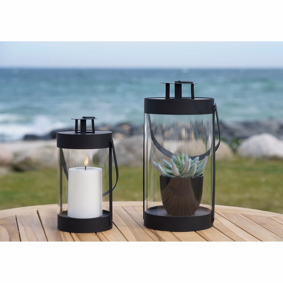 Mustad terasest ja klaasist laternad, komplekt 2 tk Bondi – 9