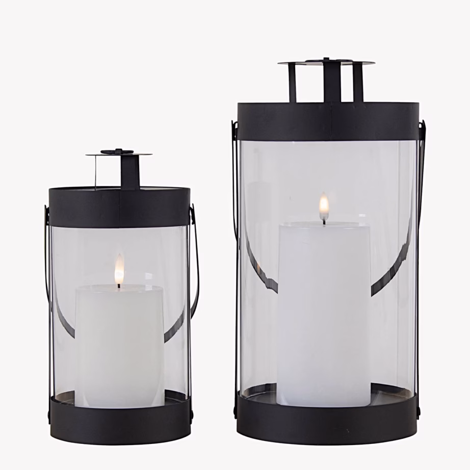 Mustad terasest ja klaasist laternad, komplekt 2 tk Bondi – 10