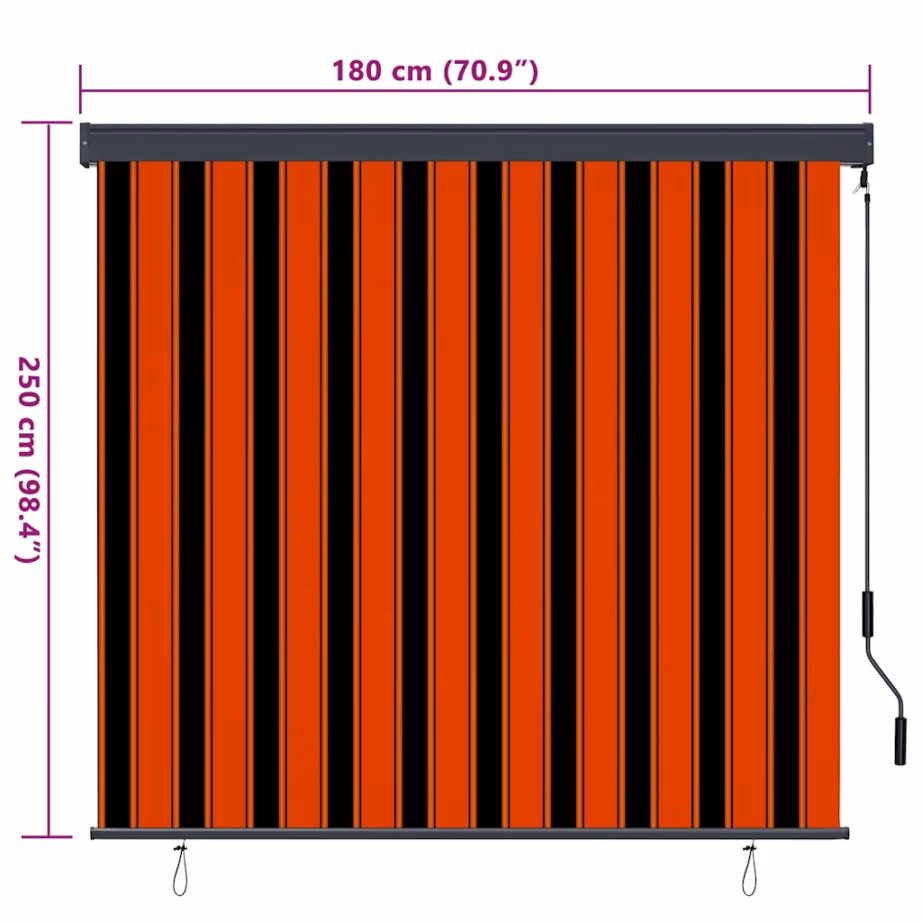 Välikardin-ruloo rõdule ja terrassile, oranž-pruun, 180 x 250 cm, kangas ja alumiinium – 8