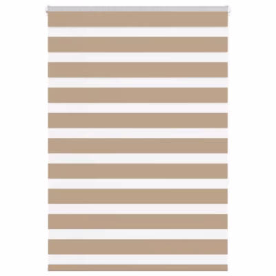 Päev ja öö ruloo, liivapruun triibuline polüester, 95 x 150 cm