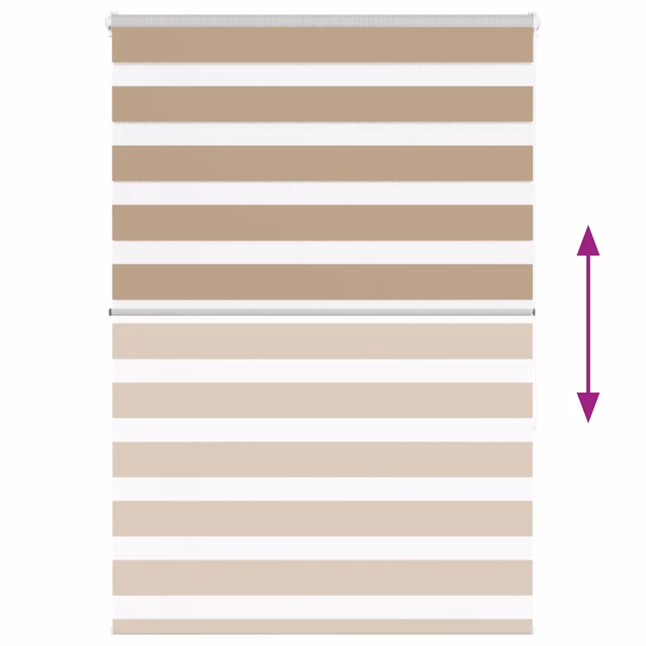 Päev ja öö ruloo, liivapruun triibuline polüester, 95 x 150 cm – 5