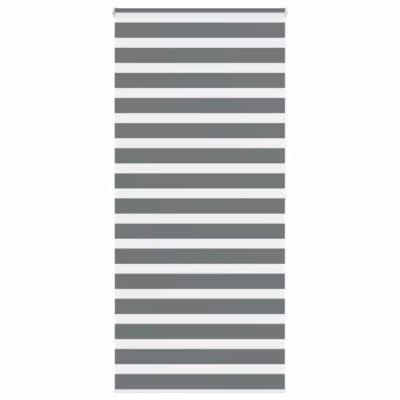 Päev-ja-öö sebraruloo, tumehall, 110 x 200 cm, 100% polüester, alumiiniumsiiniga