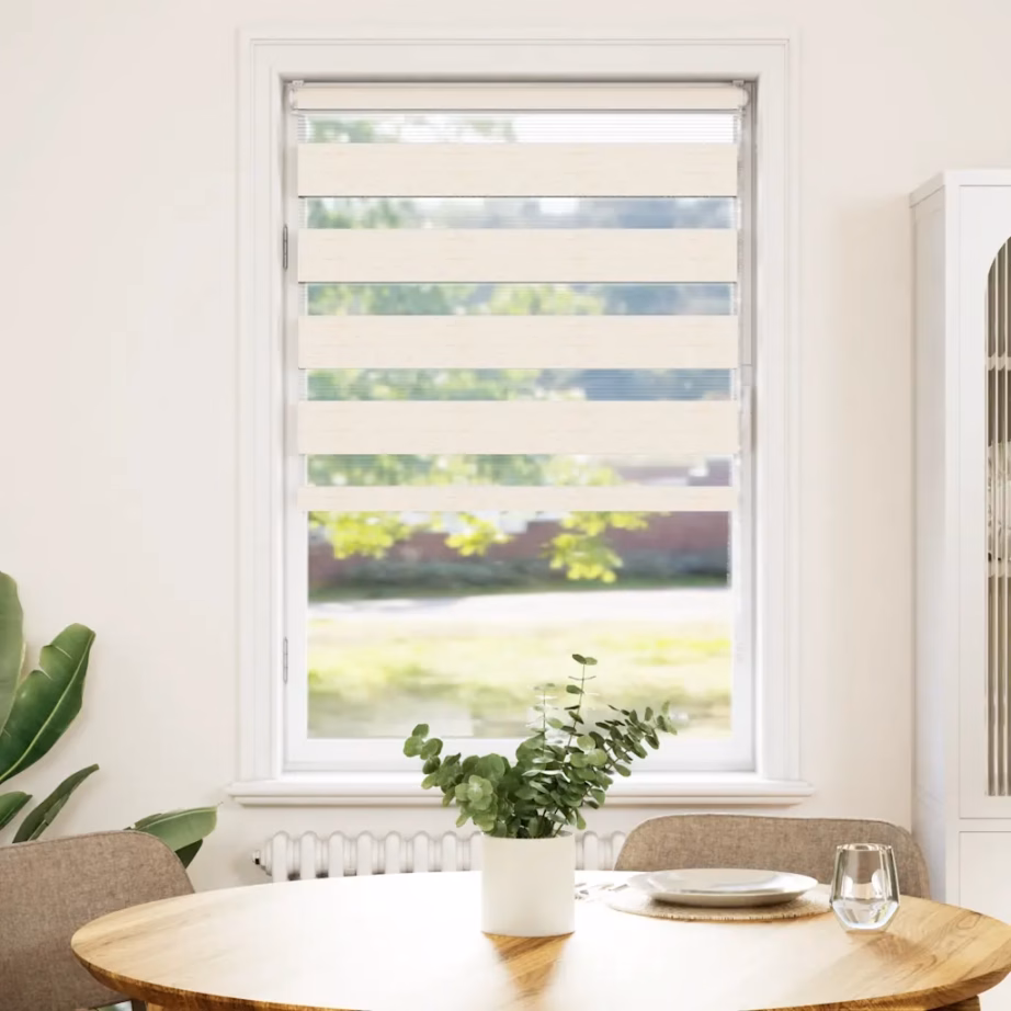 Päev-öö ruloo privaatsuse ja valguse reguleerimiseks, marmorbeež, 80 x 100 cm, 100% polüester, alumiiniumist ülemise siiniga – 2