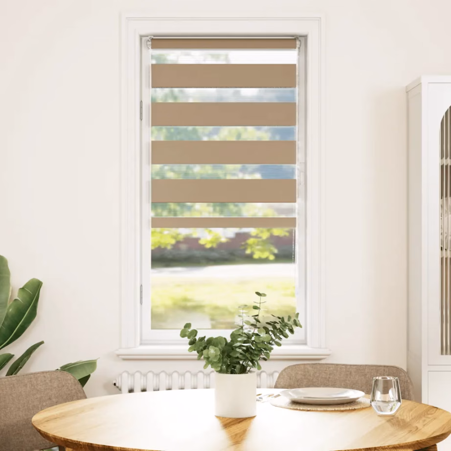 Liivapruun sebra ruloo aknale, 60 x 150 cm, 100% polüester, alumiiniumsiiniga – 2