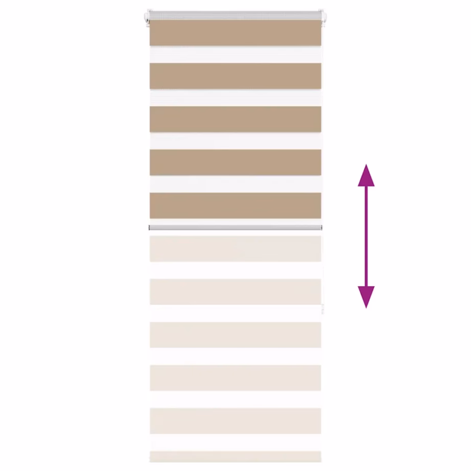 Liivapruun sebra ruloo aknale, 60 x 150 cm, 100% polüester, alumiiniumsiiniga – 5