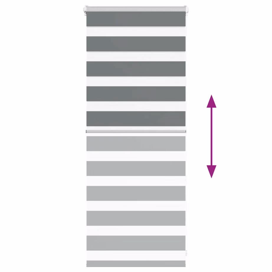 Päev-öö sebraruloo, tumehall triibuline rulookardin, 60 x 100 cm, polüester – 5