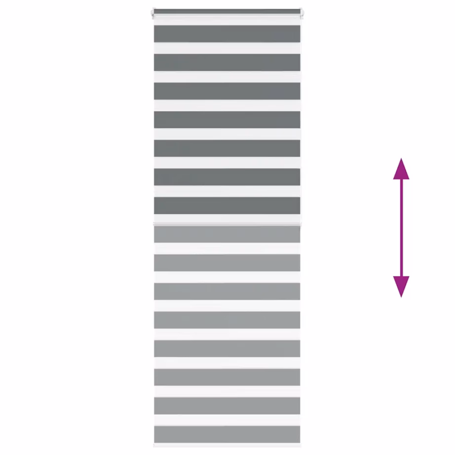 Päeval-ööl ruloo, tumehall triibuline, 85 x 200 cm, kanga laius 80,9 cm, 100% polüester, alumiiniumist ülemise siiniga – 5