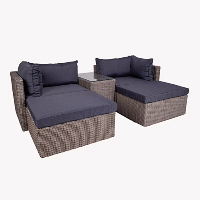 PE-rotangist aia lounge-mööblikomplekt Rossi, kubu hall