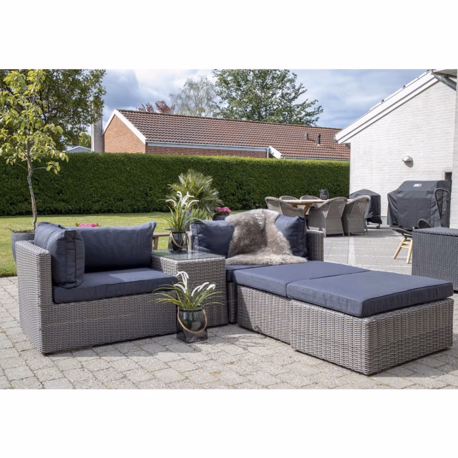 PE-rotangist aia lounge-mööblikomplekt Rossi, kubu hall – 4