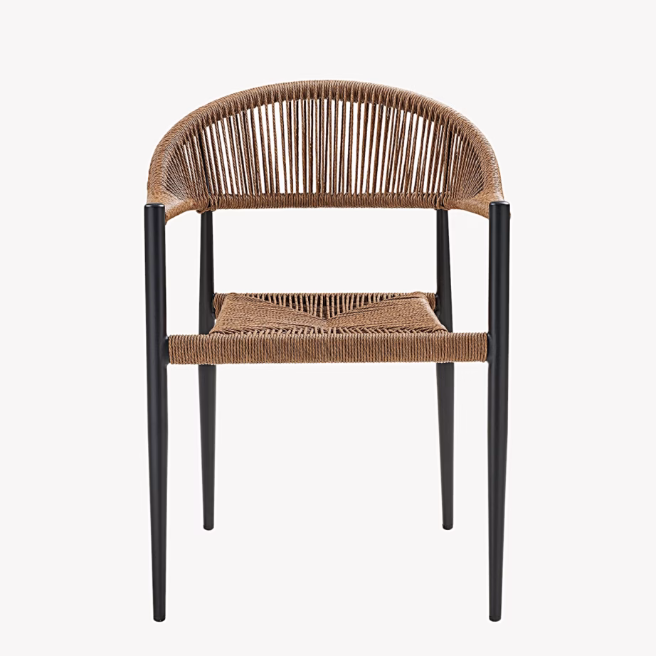 PE-rotangist aiasöögitool musta alumiiniumraamiga Canari – 3