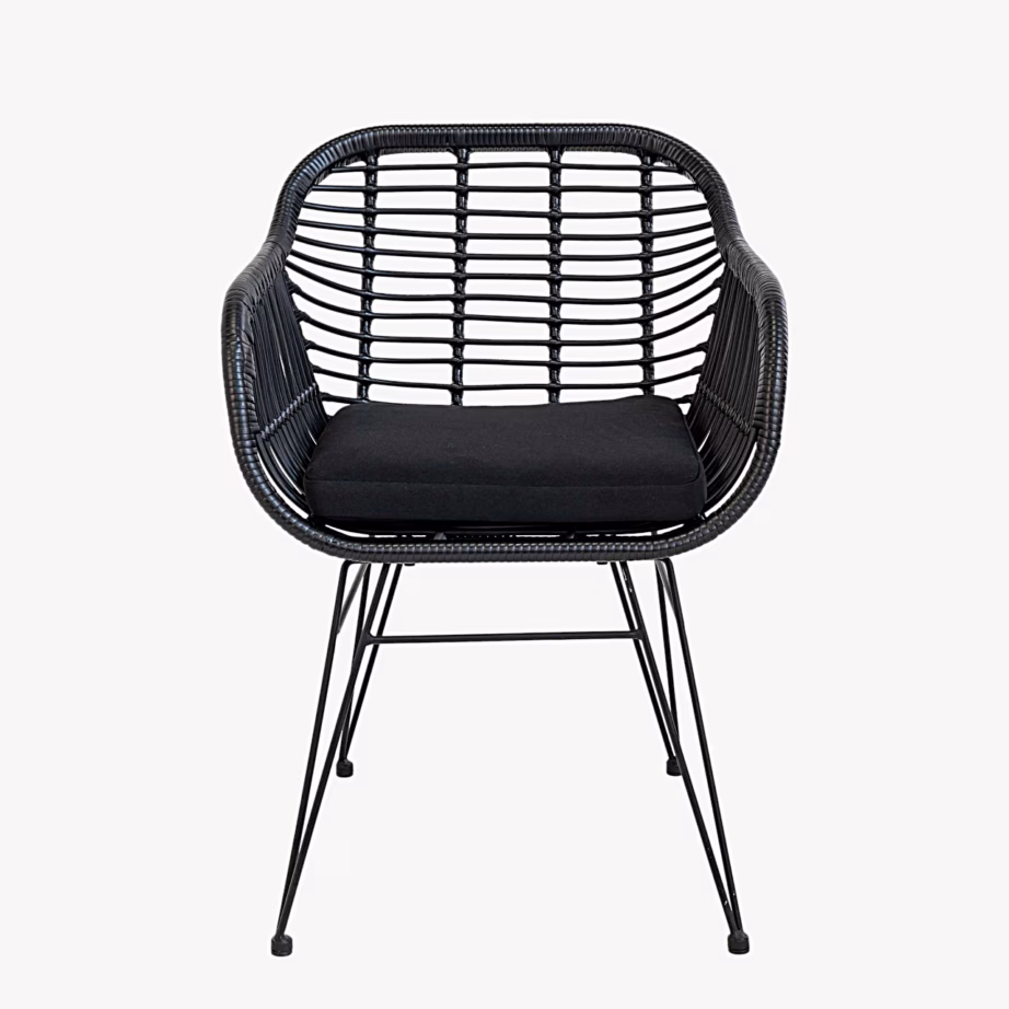 PE-rotangist aiatugitool istmepadja ja mustade metalljalgadega Trieste – 3