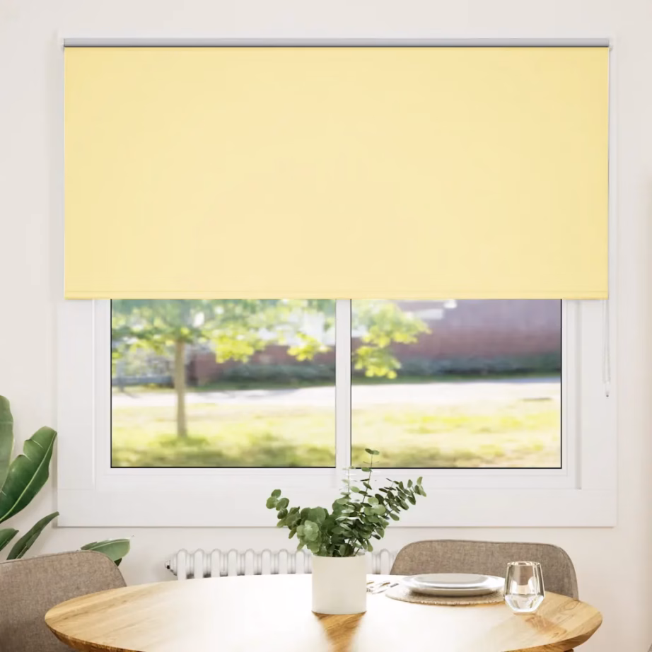 Pimendav ruloo ketiga, kollane, 150 x 150 cm, kanga laius 146,6 cm, 100% polüester - 2