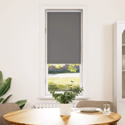 Pimendav ruloo ketiga, hall, 55 x 150 cm, 100% polüester, alumiiniumsiin