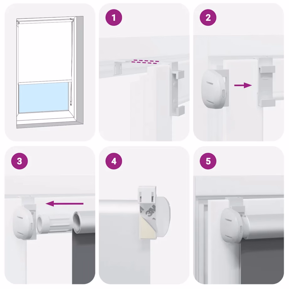 Pimendav ruloo kettmehhanismiga, helehall polüester, 85 x 130 cm – 5