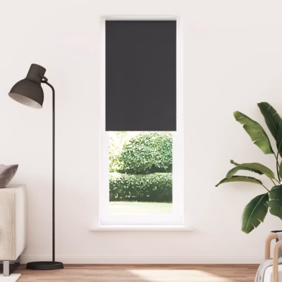 Pimendav ruloo kettmehhanismiga, must polüester, 80 x 230 cm
