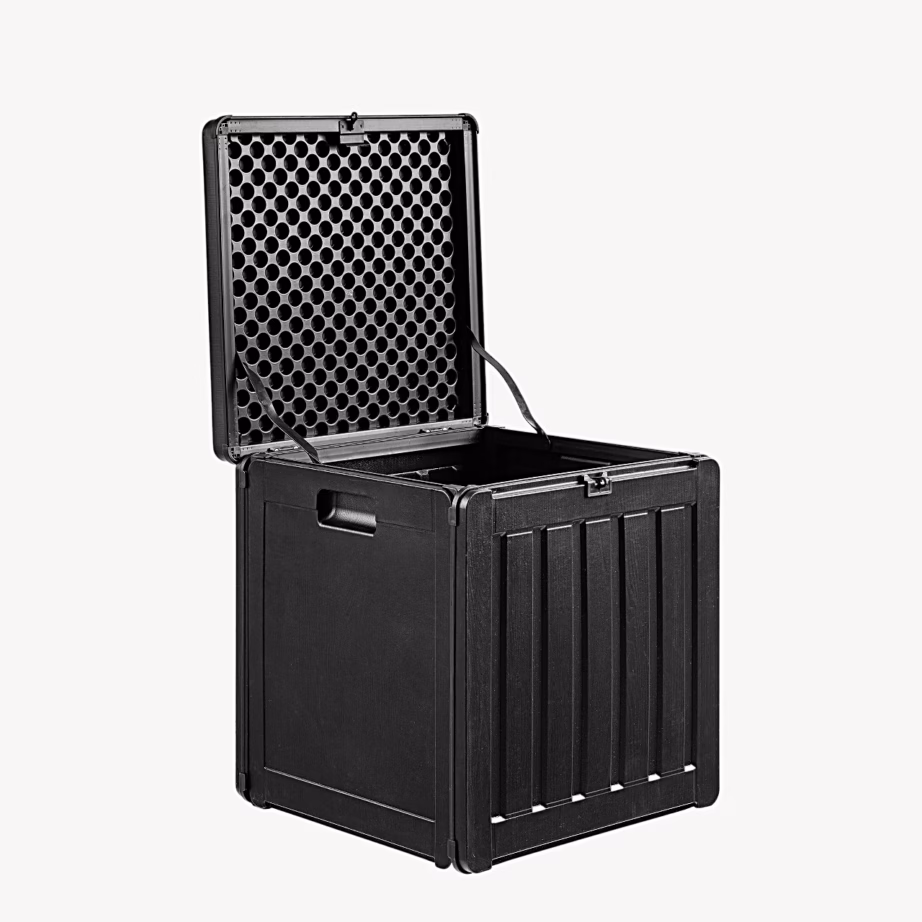 Plastikust istmepatjade hoiukast, must, 76 l Sobra – 3