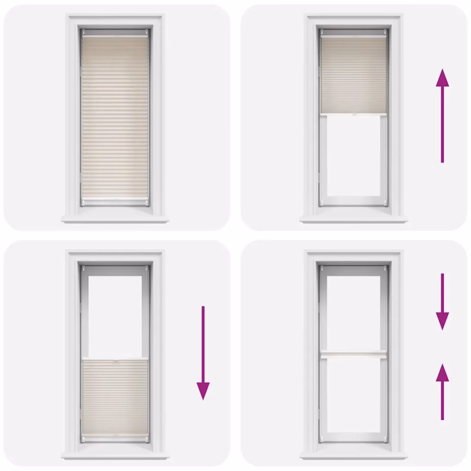 Plisseekardin kreemjas, 60 x 100 cm, kreppkangas, alumiiniumsiinid, klambrikinnitus – 6