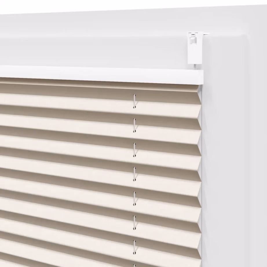 Plisseekardin kreemjas, 60 x 100 cm, kreppkangas, alumiiniumsiinid, klambrikinnitus – 7