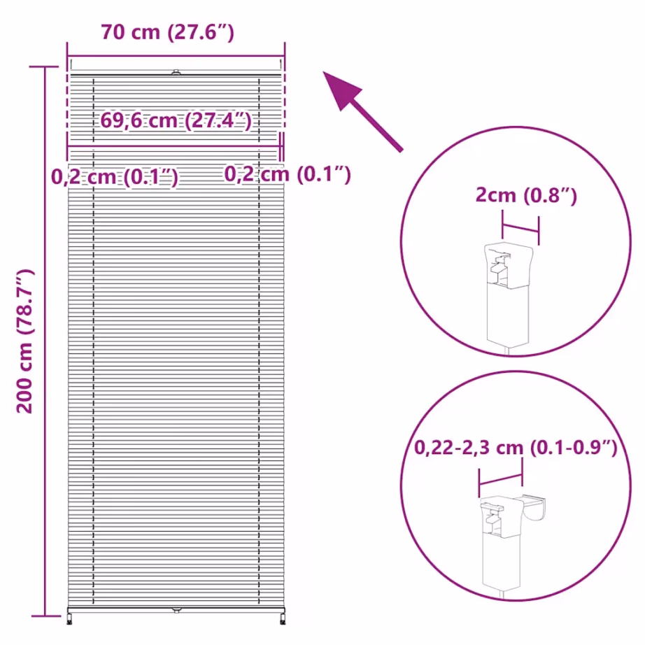 Kreemjas plisseekardin klambrikinnitusega, 70 x 200 cm – 10