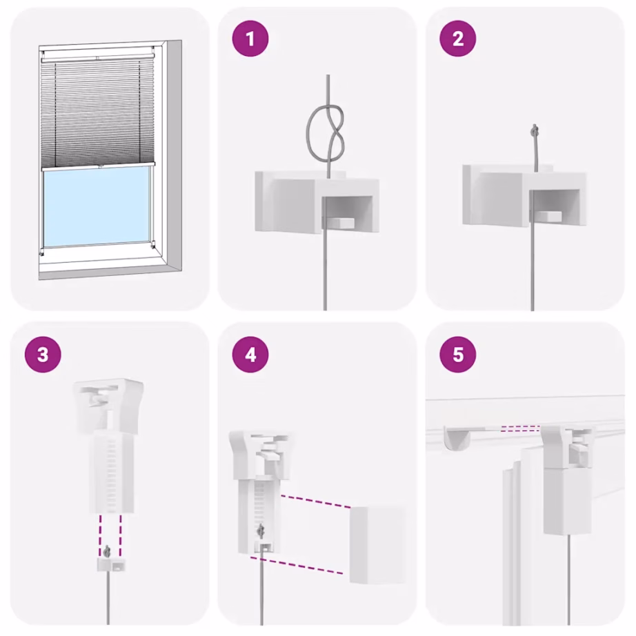 Valge plisseekardin klambrikinnitusega, 100 x 150 cm, kreppkangas – 5