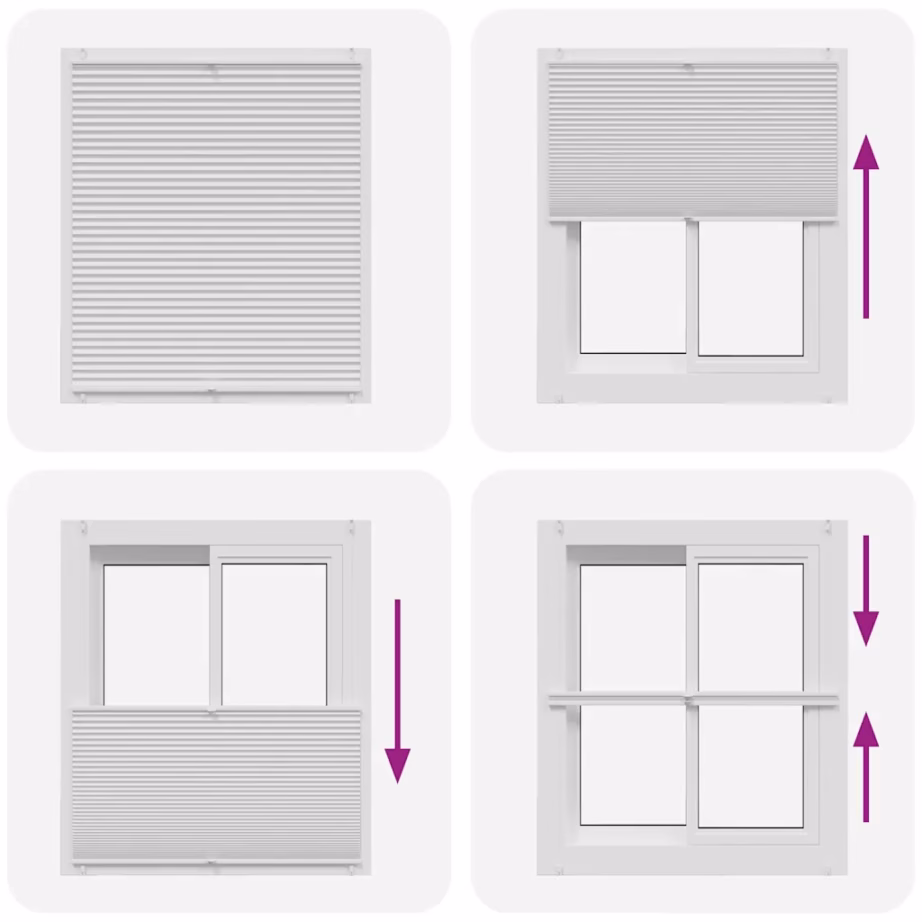 Plisseekardin klambritega paigalduseks, valge, 110 x 125 cm – 6