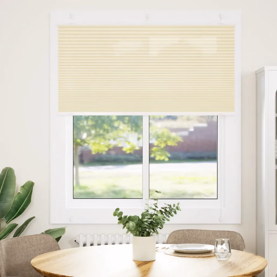 Plisseeritud aknaruloo, kreemjasvalge, 115 x 150 cm, kahe paigaldusviisiga – 2