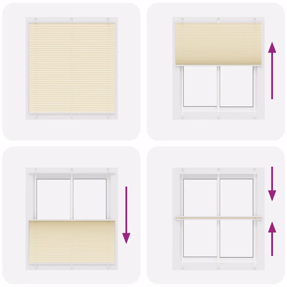 Plisseeritud aknaruloo, kreemjasvalge, 115 x 150 cm, kahe paigaldusviisiga – 5