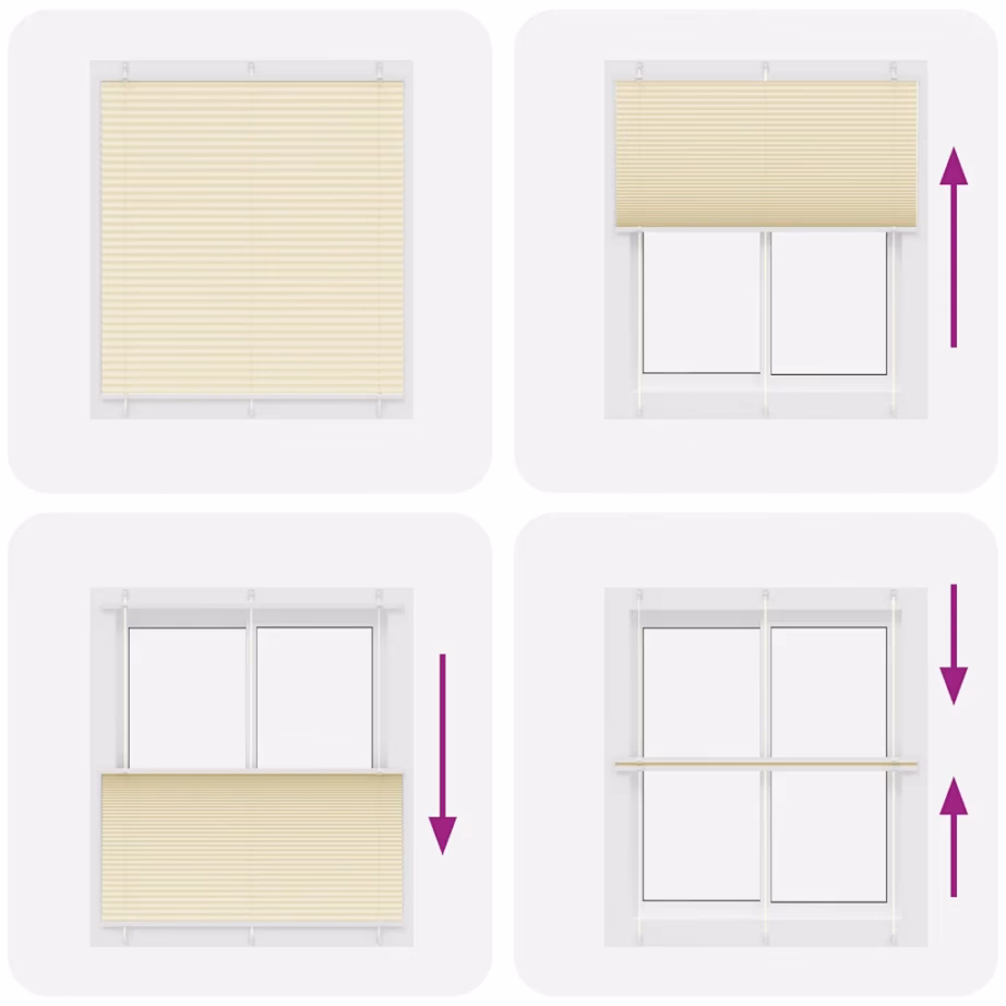 Plisseeritud aknaruloo privaatsuseks, kreemjasvalge, 120 x 100 cm, 100% polüester – 5