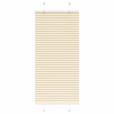 Plisseeritud aknaruloo, kreemjasvalge, 65 x 100 cm, 100% polüester, kruvi- või klambrikinnitusega