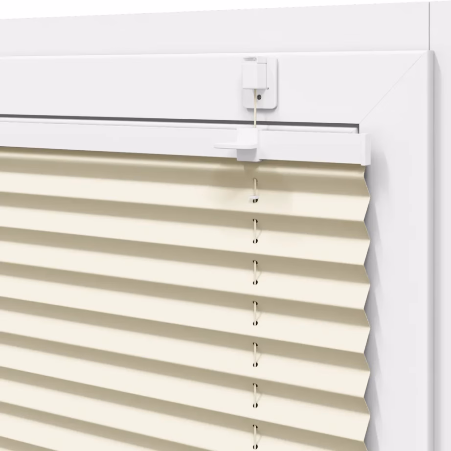 Plisseeritud aknaruloo privaatsuseks, kreemjasvalge, 90 x 100 cm, 100% polüester, kahe paigaldusviisiga – 10