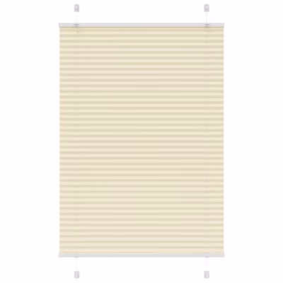 Plisseeritud ruloo privaatsuse ja päikesekaitsega, kreemjasvalge, 100 x 100 cm, polüester
