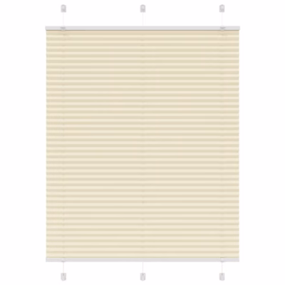 Plisseeritud ruloo privaatsuseks, kreemjasvalge, 110 x 100 cm, 100% polüester