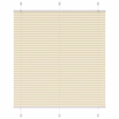 Plisseeritud ruloo, kreemjasvalge, 120 x 150 cm, 100% polüester, puurimiseta paigaldusvõimalusega
