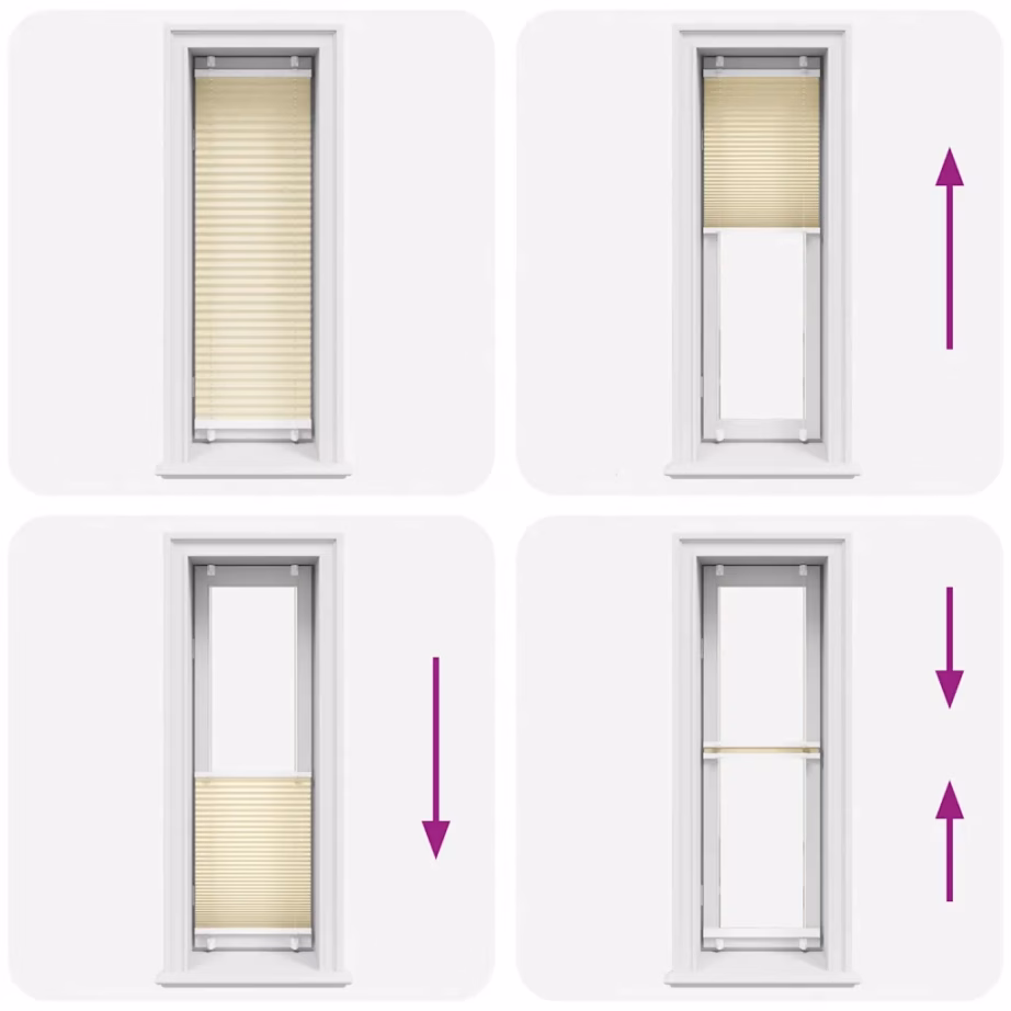 Plisseeritud aknaruloo, kreemjasvalge, 45 x 150 cm, 100% polüester – 5