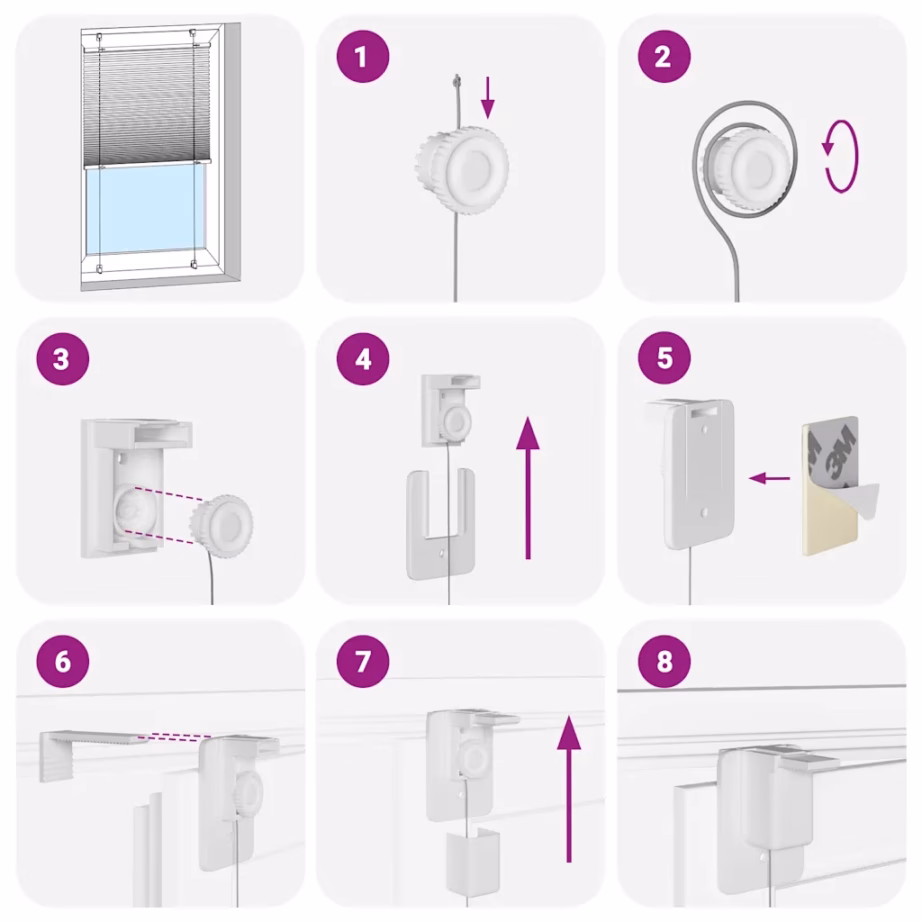 Plisseeritud ruloo, kreemjasvalge, 60 x 100 cm, 100% polüester – 6
