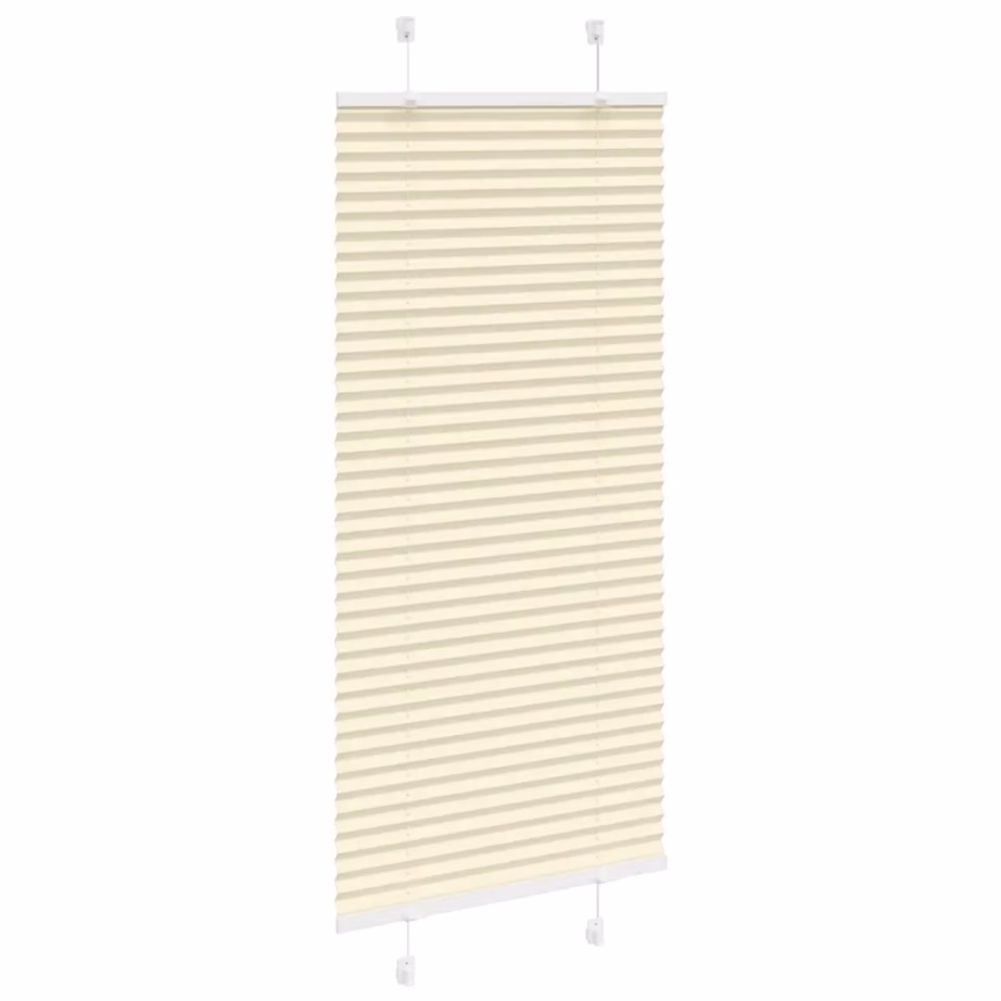 Plisseeritud ruloo privaatsuse ja päikesekaitseks, kreemjasvalge, 60 x 150 cm, 100% polüester – 3
