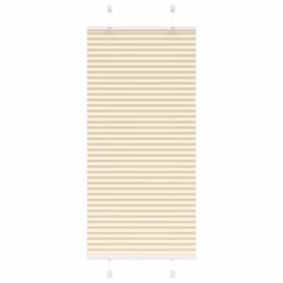 Plisseeritud ruloo privaatsuseks ja päikesekaitseks, kreemjasvalge, 65 x 150 cm, 100% polüester