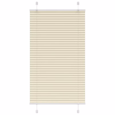 Plisseeritud ruloo privaatsuse ja päikesekaitsega, kreemjasvalge, 75 x 150 cm, 100% polüester