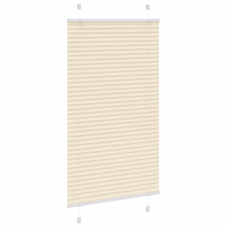 Plisseeritud ruloo privaatsuse ja päikesekaitsega, kreemjasvalge, 75 x 150 cm, 100% polüester – 3