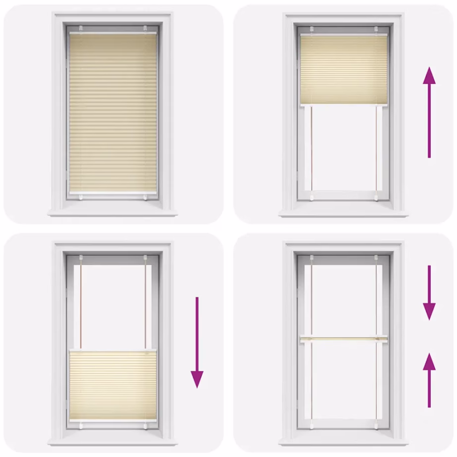 Plisseeritud ruloo privaatsuse ja päikesekaitsega, kreemjasvalge, 80 x 100 cm, 100% polüester – 5