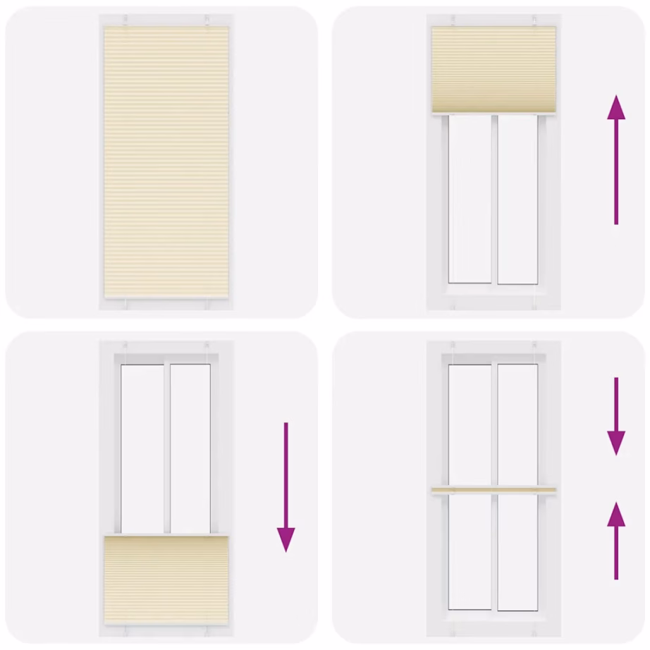 Kreemjasvalge plisseeritud ruloo, 85 x 200 cm, kruvi- või klambrikinnitusega – 5