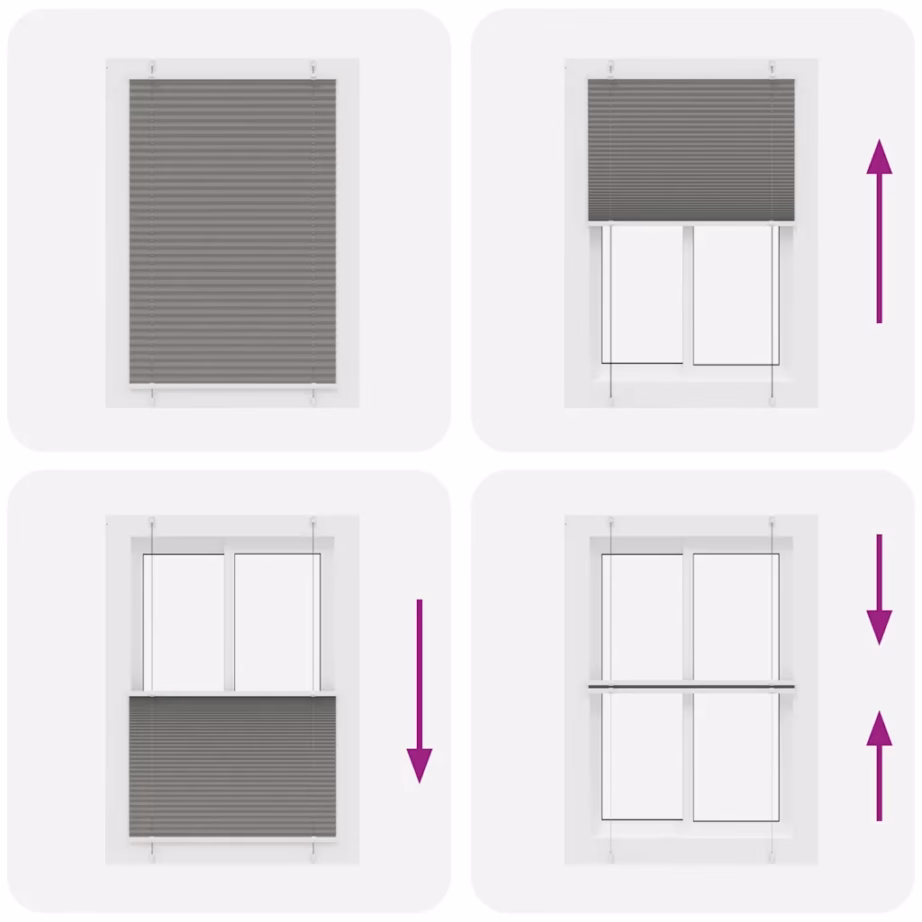 Plisseeritud ruloo privaatsuseks ja päikesekaitseks, antratsiithall, 90 x 100 cm – 7