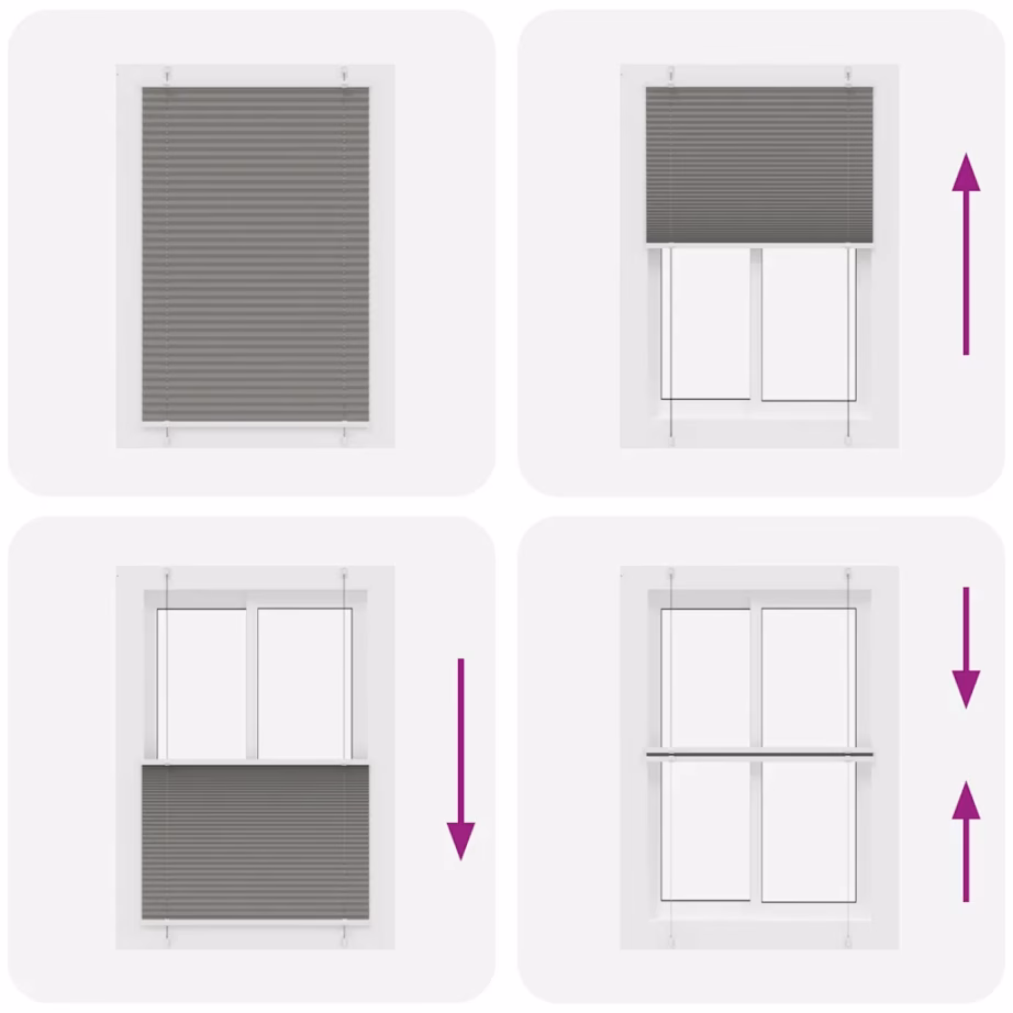 Plisseeritud ruloo privaatsuseks, antratsiithall, 85 x 150 cm, 100% polüester – 7