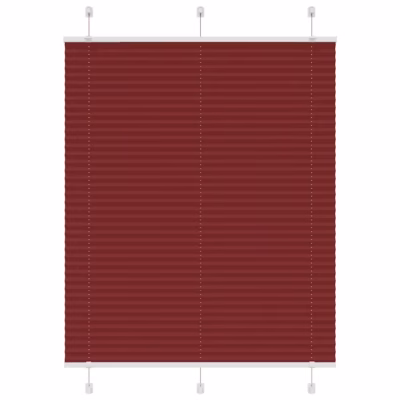 Plisseeritud ruloo privaatsust pakkuv bordoopunane 105 x 150 cm, 100% polüester, kahe paigaldusviisiga